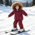 thumbnail image 7 of ATOGUTA Girls Snowsuit Hoodeed Waterproof Snow-proof Outdoor Sports Daily Winter Warm Ski Set Wine, 7 of 7