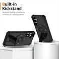 thumbnail image 4 of Allytechgroup Rugged Magnetic Case for Samsung Galaxy S25, Dual-Layer Shockproof Cover with Built-In Kickstand, MagSafe-Compatible, Rotating Ring Holder, Anti-Fall TPU + PC Back Case,Black, 4 of 7