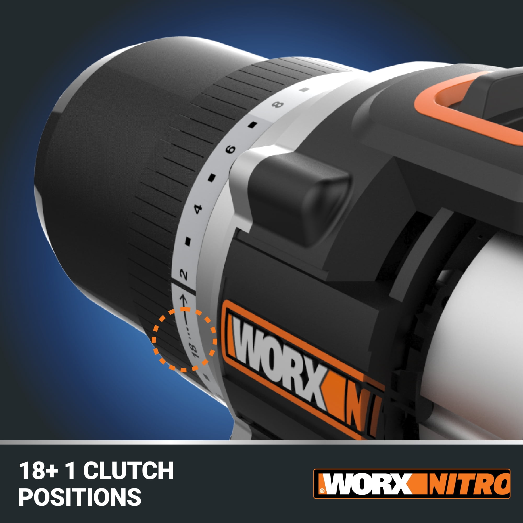 Worx Nitro 20V Compact Brushless 1/2” Drill Driver, 500 in-lbs