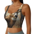 thumbnail image 2 of Fotbe American Wildlife Deer Forest Sujetador Deportivo Largo sin Aros para Mujer con Almohadillas y Soporte Medio, Transpirable y Absorbente, Camiseta Tipo Chaleco o Tank Top-Small, 2 of 8