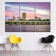 thumbnail image 3 of TISHIRON 3PCS Framed Canvas Wall Art Set,60"x40" City on the Arkansas River at Dusk Canvas Art Decor, 3 of 7
