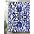 thumbnail image 2 of Shower Curtains Watercolor Art Bath Curtain Blue Flower Pattern Waterproof Bathroom Shower Curtain Set with Hooks Decoration 72 x 72 Inches, 2 of 7