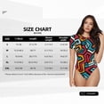thumbnail image 5 of Salouo Geometry for Women's Short Sleeve Bodysuit,Sexy Bodysuits One Piece Round Neck Bodysuit Shapewear Tummy Control-Medium, 5 of 7