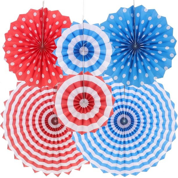 KAKOWELY 6 abanicos de papel plegables para festivales, con flores decorativas.