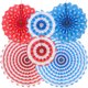 thumbnail image 1 of KAKOWELY 6 abanicos de papel plegables para festivales, con flores decorativas., 1 of 5
