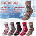 thumbnail image 2 of Armscye 5 Pairs  Womens Thick Knit Winter Socks, Stripe Wool Winter Socks, Wool Vintage Socks for Indoor Warmth, Comfortable Breathable Cotton Socks for Women Indoor, 2 of 7