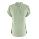 thumbnail image 5 of Tops sin mangas,Blusa de algodón con cuello en V para mujer, manga corta, dobladillo abotonado, informal, para uso diario y en casa, sopatenor, 5 of 9
