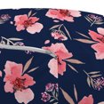 thumbnail image 3 of Floral Pouf Cover with Zipper, Brush Bouquet of Wildflowers Picturesque Nature Summer Season Design, Soft Decorative Fabric Unstuffed Case, 30" W X 17.3" L, Coral Pink and Dark Blue, by Ambesonne, 3 of 5