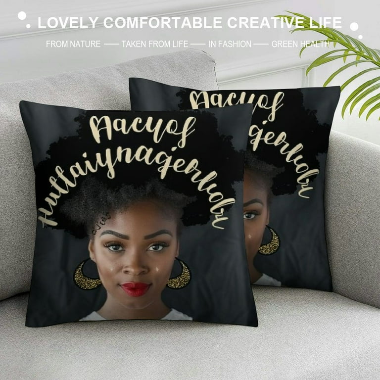 JEUXUS Inspirational Black Girl Woman Magic Decorative Throw Pillow Covers Black Queen African Women Girl American Gifts Pillow Case Covers for Girls Room College Dorm Walmart
