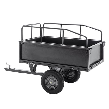600LB Capacity Garden Dump Cart - Heavy Duty Steel Construction with 16" Tires & 17 Cu.Ft. Volume