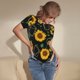 thumbnail image 3 of Fotbe Sunflowers3 Body de Mujer con Cuello Redondo y Mangas Cortas, Sin Mangas Ajustado, Suave, Cómodo y Básico-X-Large, 3 of 7