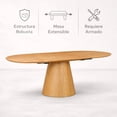 thumbnail image 3 of Ilios Innova | Mesa Extensible  de Madera 160 a 200 cm con Base Pedestal Cónica, Diseño Moderno para Comedor, 3 of 9