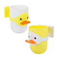 thumbnail image 2 of Yuarrent Soporte para cepillo de con taza con forma de dibujos animados, taza de enjuague bucal de pato, juego de enjuague bucal montado en la Juegos de accesorios de baño Blanco, 2 of 6