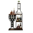 thumbnail image 3 of 11 Bottle Wine Bakers Rack, 5 Tier Freestanding Wine Rack with Hanging Wine Glass Holder and Storage Shelves, Wine Storage Home Bar for Liquor and Wine Storagefor Kitchen, Dining Room, 3 of 6