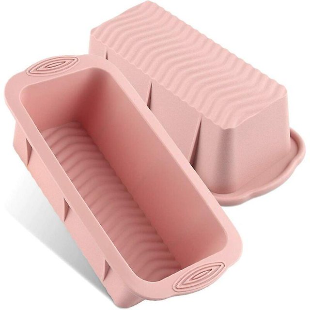 Molde de silicona para pan, juego de 2 moldes de silicona para pasteles, pan rectangular para hornear, juego para hornear, molde para pasteles antiadherente, bandeja para hornear baguette -2