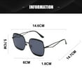 thumbnail image 2 of Retro square hollow sunglasses fashion trend big frame sunglasses, made of PC and metal - black, 2 of 5