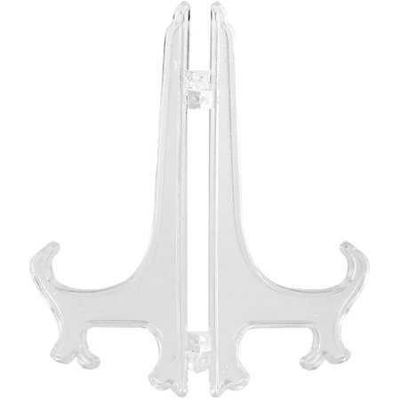 Display Stand, 10 Pieces Folding White Plastic Plate Rack Photo Frame Decorative Display Stand(17.5cm)
