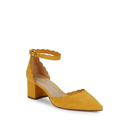 Madia Scalloped Cutout Suede Pumps