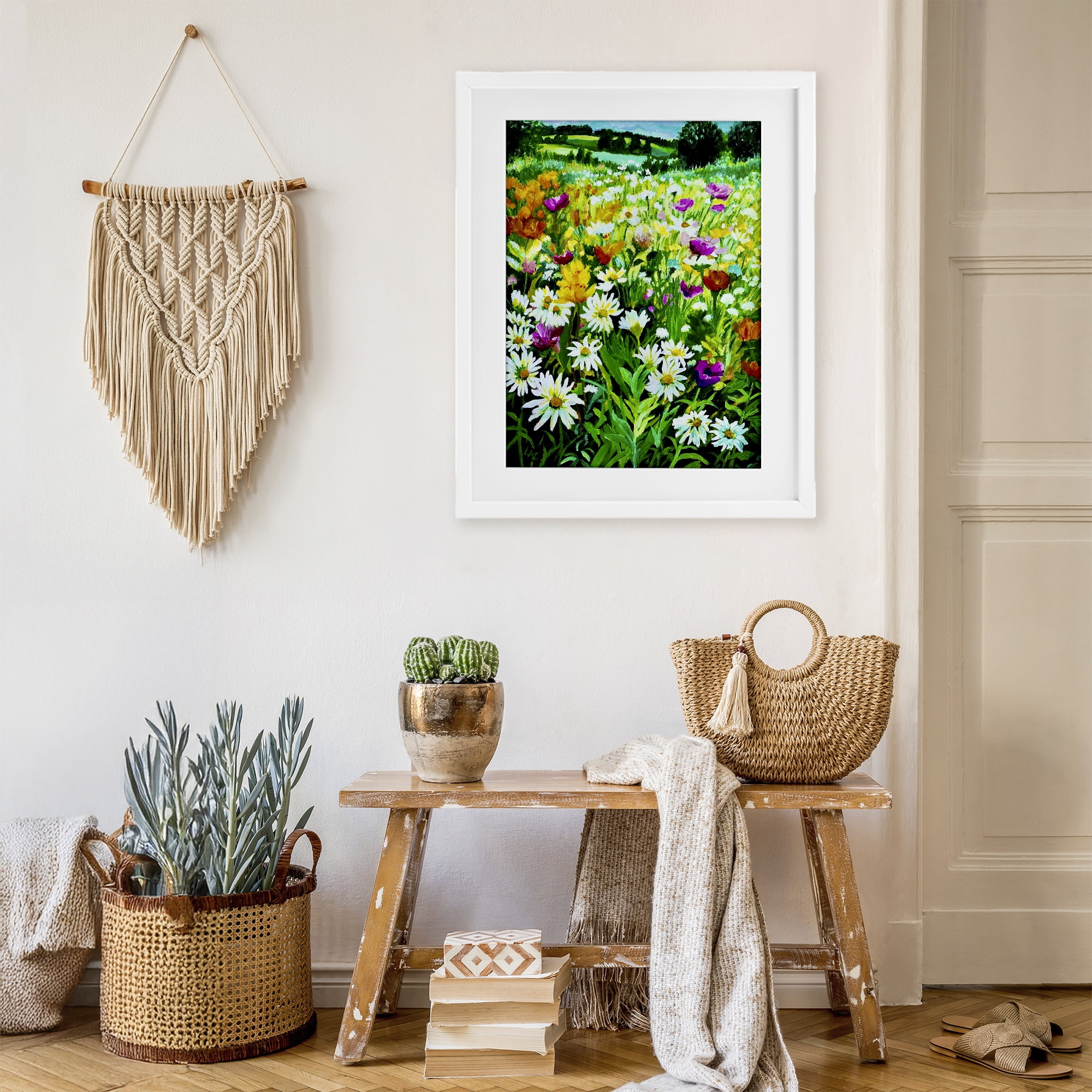 Stupell Industries Hillside Fusion Meadow White Framed Print Under Glass, design by Lee Ann Zirbes