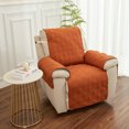 thumbnail image 1 of Customizable Terracotta Single-Seater Sofa Cover with Footrest Pad - 55x200CM Three-Line Diamond Stitched Design, Four-Season Non-Slip & Dustproof Luxury Living Room Furniture Protector, 1 of 6