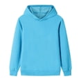 thumbnail image 5 of UDAUDU Girls Boys Oversized Hoodies Fleece Casual Pullover Sweatshirts Kids Fashion Casual Outfits Fall Winter Clothes Light Blue 13-14 Years, 5 of 6