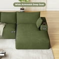 thumbnail image 3 of Wiilayok 113" L-Shape Cloud Sectional Couch with Oversized Chaise,Corduroy Fabric Modern Modular Sofa with Cup Holder, Comfy Boneless Upholstered Couches for Living Room Bedroom,Olive Green, 3 of 7
