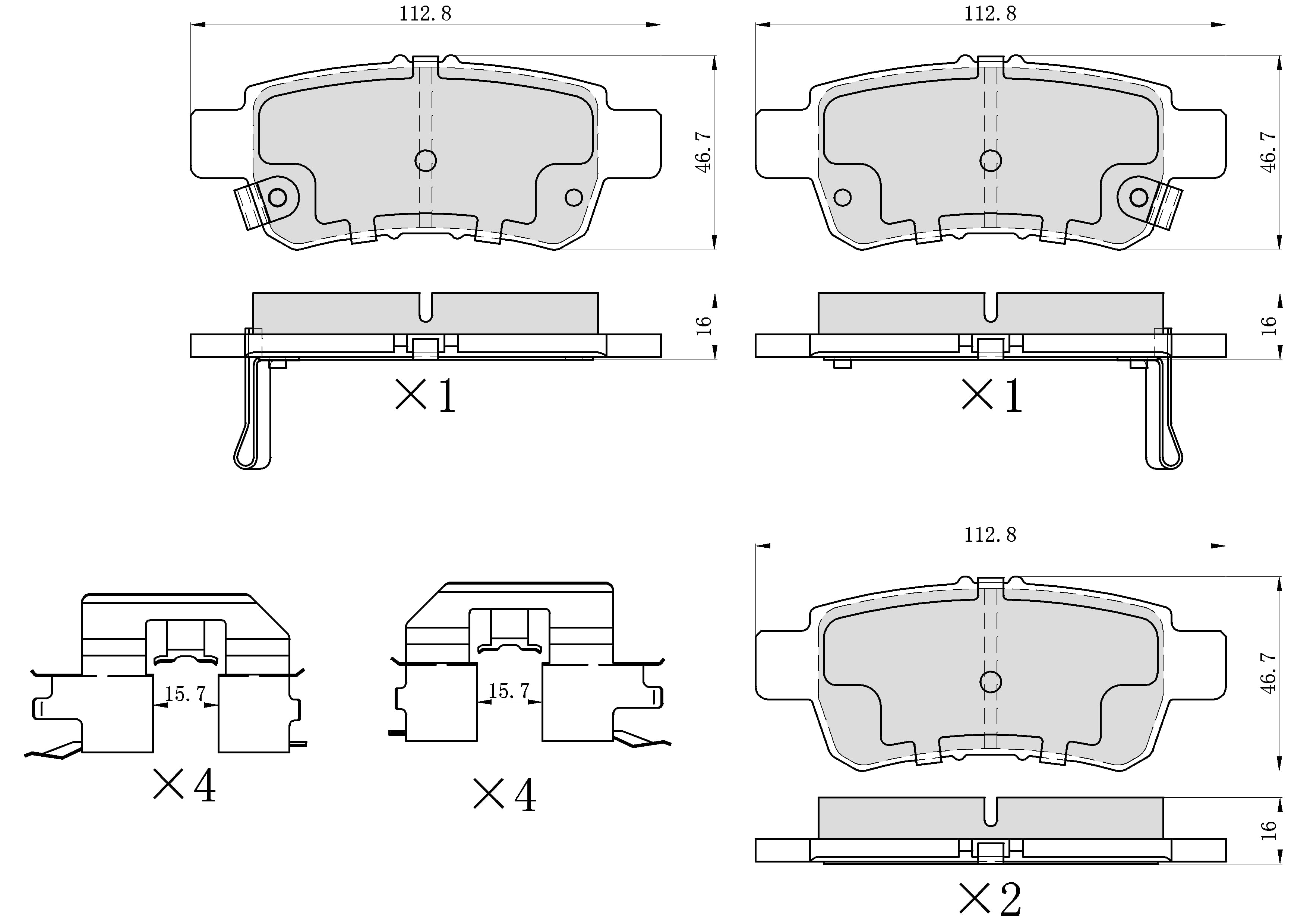 Winstop Brake Pad Set, Rear WS.1088.0.C, Honda Odyssey 2010-2005