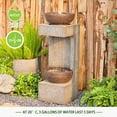 thumbnail image 3 of Water Fountain Modern Tiered Outdoor Fountain with Lights and Stone Planter for Garden, Patio, Backyard, Deck, Porch and Home Art Decor, 3 of 6