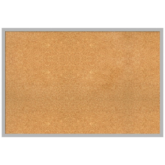 Amanti Art Natural Cork Board Framed Hera Chrome Bulletin Board 37 in. x 25 in.