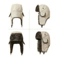 thumbnail image 3 of Deago Trapper Warm Russian Trooper Hat Winter Skiing Cap for Women Men with Faux Fur Ear Flaps (Black), 3 of 9