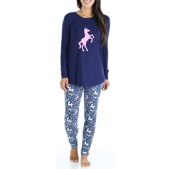 Sleepyheads Women’s Knit Long Sleeve Tunic Top and Leggings Pajama Set