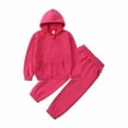 thumbnail image 6 of fatyb Boys Girls Sweatsuit Sets Fleece Lined Tracksuit Zip up Hoodies Sweatpants Activewear for School, 6 of 7