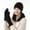 Black, variant on Women's Winter Hat Gloves Scarf Set Soft Wool Beanie Hat Cable Knit Scarf Gloves 3Pcs Gift White