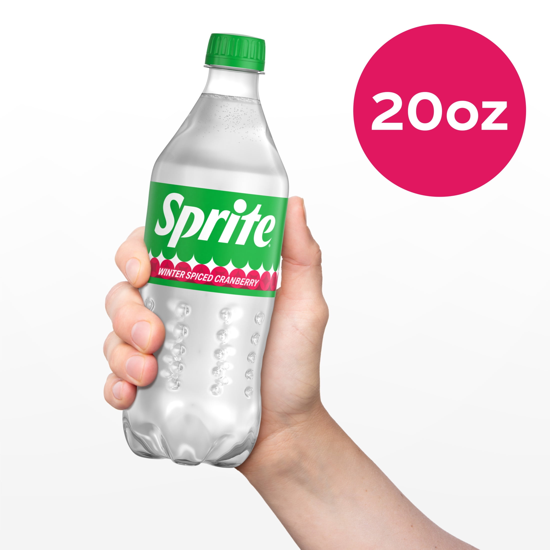 (5 pack) Sprite Winter Spiced Cranberry, Lemon Lime Soda Pop, 20 fl oz Bottle