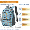 thumbnail image 3 of Police and Robber Blue Pattern 17" Waterproof Oxford School Backpacks for Teens, S-Shape Padded Straps, for School, Travel, Hiking, Camping, 3 of 5