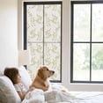 thumbnail image 3 of Green Leaves Window Privacy Film, Retro Botanical Leaf Minimalist Art Static Cling UV Sun Blocking Tint Film Heat Control Windows Films for Bedroom Bathroom, Window Stickers 23.6"x59", 3 of 8