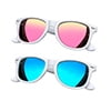 D-White frame/Mirrored blue+White frame/Mirrored pink