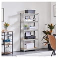 thumbnail image 2 of TYUIOP 3 PCS 5-Tier Utility Shelves, Metal Storage Shelves Garage Shelving Unit Adjustable Garage Storage Shelves Storage Racks Heavy Duty Shed Shelving - Light Gray, 27.5 x 12 x 60 Inch, 2 of 5