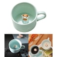 thumbnail image 2 of taza de café de dibujos animados Taza 3D con forma de animal, figura de cerámica de dibujos animados para , niñas, , mujeres, hombres, taza de café, 7 , Piel de becerro, 2 of 9