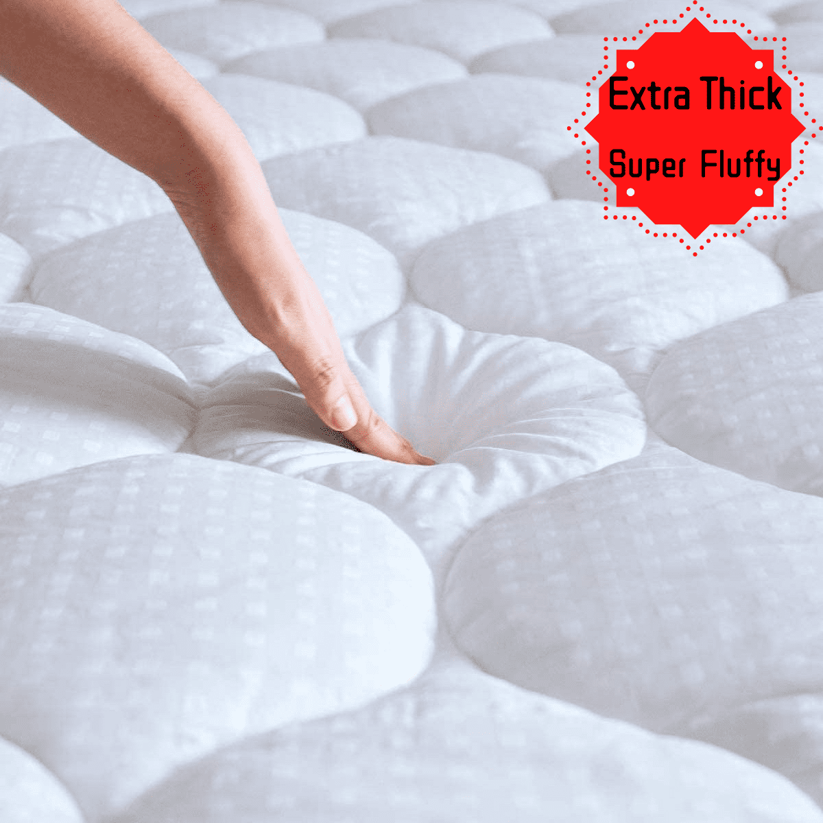 78x80 Inches, White EASELAND King Size Mattress Pad Pillow Top Mattress Cover Quilted Fitted Mattress Protector Cotton Top 8-21 Deep Pocket Cooling Mattress Topper