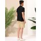 thumbnail image 5 of Lars Amadeus Camisas de lino para hombre, manga corta, con botones, bolsillo en el pecho, playa, yoga, camisa Negro M, 5 of 6