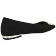thumbnail image 3 of Berness Women’s Pointed Toe Flats – Gold Buckle Ballet Flats, Slip-On Low Heel Dress Shoes, Elegant Comfortable Work Office Shoes CLAUDEAN Black Suede 6.5, 3 of 5