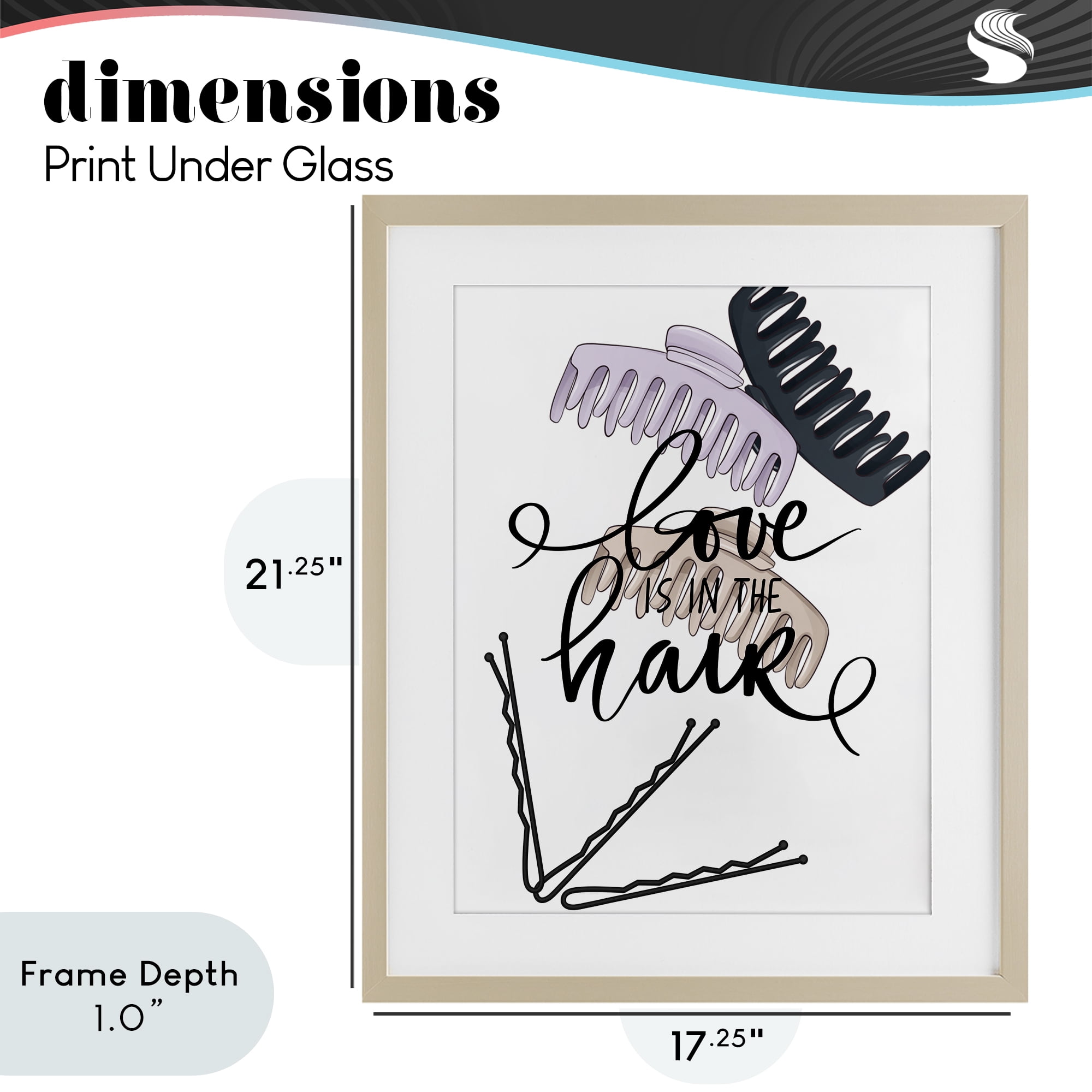 Stupell Industries Love Is In The Hair Birch Framed Print Under Glass, design by Jesse Keith
