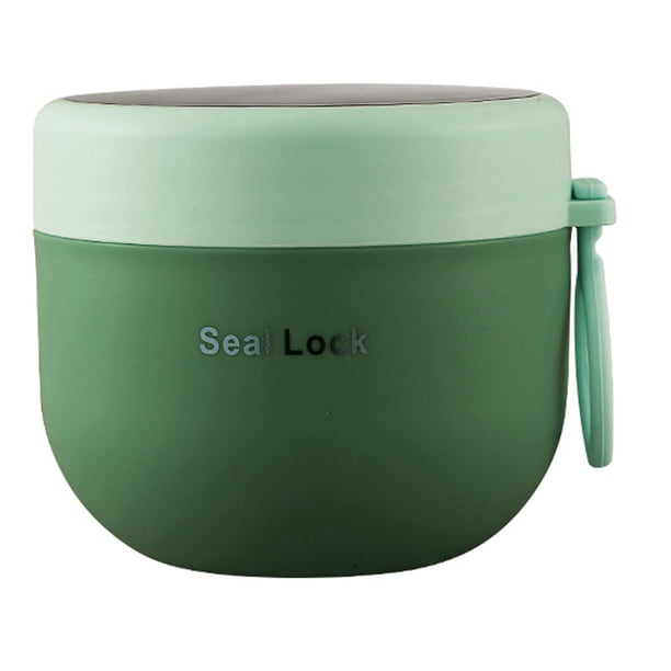 Vaso para sopa de 600 ml, a prueba de fugas, de acero inoxidable, con doble pared y aislamiento al vacío, para uso escolar.