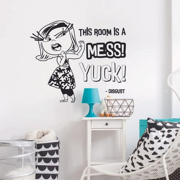 Disney Inside Out Character Disgust's Quote - This Room Is A Mess! Yuck! Disney Movie Inside Out Character Quote Vinyl Wall Decal Wall Art Bedroom Nursery Play Room Wall Decoration Size (20x20 inch)