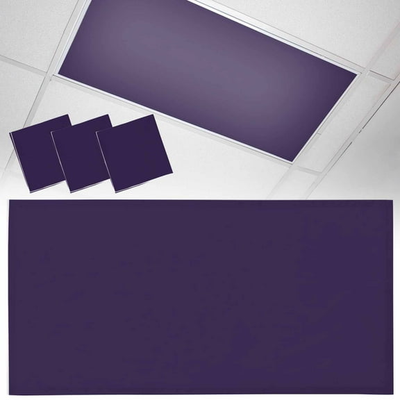 3 Pack Solid Color Fluorescent Light Covers for Ceiling Lights Dark Purple Magnetic Ceiling Light Covers Overhead Light Filters for Office Classroom Home