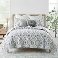 thumbnail image 2 of Levtex Home - Maeve Neutral Quilt - Euro Sham Set of 2 - Cross Tile - Blue Grey and Cream - Quilt (26x26in.) - Reversible - Cotton, 2 of 3