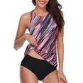 thumbnail image 4 of Babysbule Swimsuits for Women Clearance Women Conservative Print Strappy Back Tankini Set Two Piece Swimsuits Swimdress, 4 of 6
