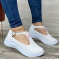 thumbnail image 2 of asdoklhq Flat Shoes for Women Women's Ladies Shoes Casual Daily Buckle Closed Toe Platform Sneakers White 36, 2 of 4