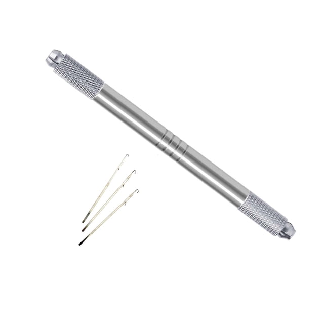 de agujas de para el cabello, herramientas de plumas para extensiones de cabello, de aluminio de doble extremo, agujas de 3